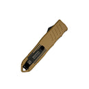 Automatic OTF knife brown handle closed position