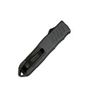 Automatic OTF knife half serrated dagger closed position