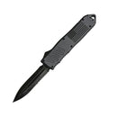 Automatic OTF knife half serrated dagger