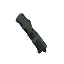 Automatic tactical OTF knife with tanto blade closed