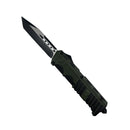 Automatic tactical OTF knife with tanto blade open