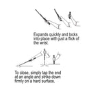 Baton 12 inch expandable steel with keyring diagram how to use