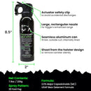 Bear spray can with features labeled on a white background