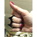 Black cat knuckle keychain in hand