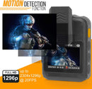 Body camera for law enforcement and civilian use with motion detection.