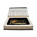 Book safe with secret hidden compartment side view