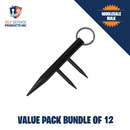 Bulk wholesale keyring kubaton black with finger spikes