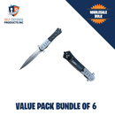 Bulk pricing for the 5 Inch spring assisted knife with spear point blade.