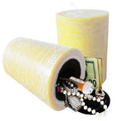 Hide valuables inside the secret compartment of the pillar candle.