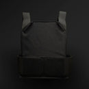 Black tactical vest on a black background