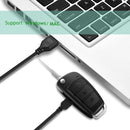 Car Key self recording surveillance hidden camera used with a lap top.