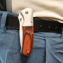 Knife premium woodgrain 8 inch belt clip