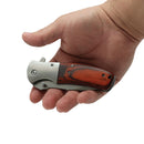Knife premium woodgrain 8 inch closed in hand