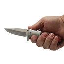 Knife premium woodgrain 8 inch in hand