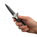 Knight knife spring assisted in hand