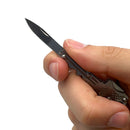 Safe key with concealed hidden knife bindle in hand