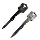 Safe key with concealed hidden knife bundle open