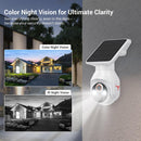 Solar security camera with color and IR night vision features.