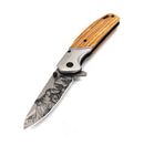 Spring assisted knife drop point blade