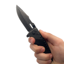 Spring assisted knife stonewash open position
