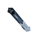 Spring assisted knife with straight back blade closed