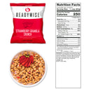 Emergency food strawberry granola crunch packed inside sealed bag.