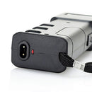Vital brand black stun gun shown with the charge port.
