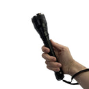 Tactical flashlight GF Thunder rechargeable 2000 lumen in hand