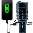 Tactical high lumens rechargeable flashlight USB
