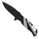 Tactical striped knife silver