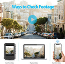 City street scene with 'Ways to Check Footage' text and video playback on body camera.