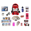 Bulk wholesale 44 meals food storage and survival kit with red backpack.