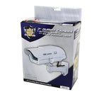 Dummy surveillance camera with solar powered light. Shown with packaging.