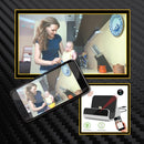 Android Dock charger with hidden camera shown on smart phone
