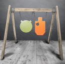 AR500 Armor hanging target stand with chain kit for practice shooting.