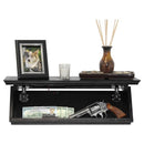 Wall hidden safe in black color opened view