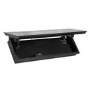 Wall hidden safe shelf in black color opened