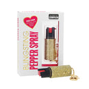 Wholesale bulk black blingsting pepper sprays available for the lowest price online. Gold pepper spray shown.