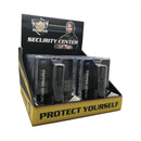Wholesale bulk pricing for Streetwise Security blue hard case pepper sprays with key-chain and sales counter top display.