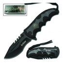 12 Units Military Medallions Assisted Open Folding Knifes w/Belt Clip & Paracord SDP Inc