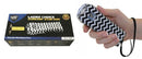 Bulk wholesale discount pricing for the Streetwise Security balck and white zebra design stun gun with safety pin lanyard.