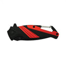 Bulk Wholesale Folding Stainless Steel Knife with Carabiner red closed