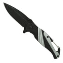 Bulk Wholesale Folding Stainless Steel Knife with Carabiner silver