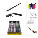 Bulk wholesale discount pricing for 12 inch expandable steel batons and pepper sprays bundled together.