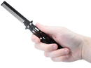 Butterfly comb knife black shown in hand