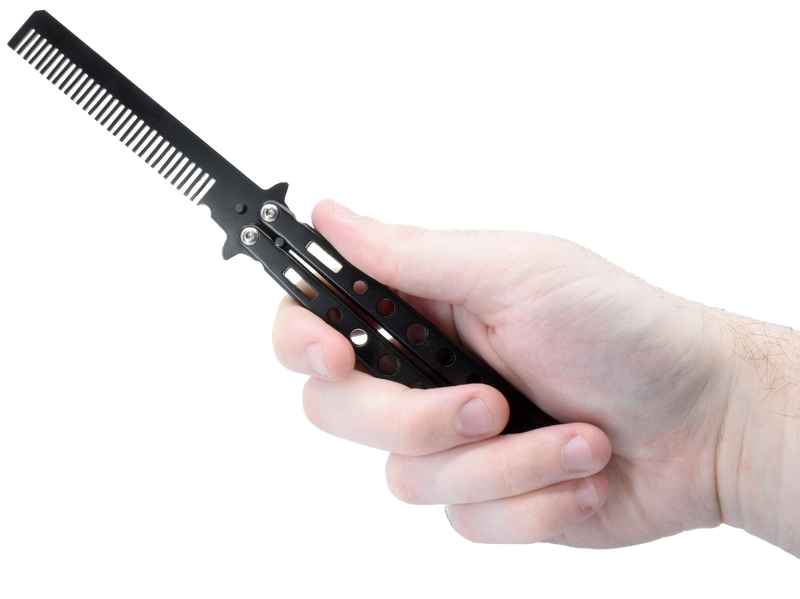 Butterfly Comb Knife 8.75 Inch Black