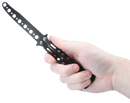 Butterfly trainer knife color black shown in hand