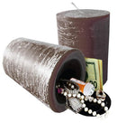 Fully functional diversion safe candle with secret hidden compartment you can safely hide valuables inside.
