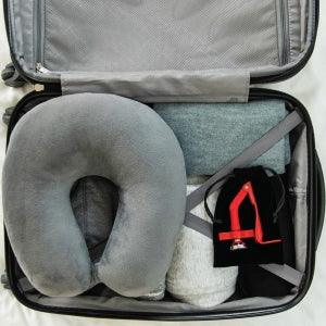  The DoorJammer is a new unique portable door security device for anyone needing privacy and security. It is an ideal solution for people traveling, working, or at home. Shown inside a travel suitcase.