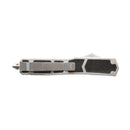 Double edge automatic OTF knife with belt clip